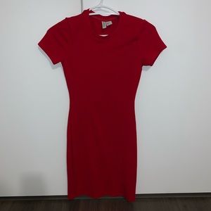 Red T-Shirt Fitted Dress from H&M. Size XS.
